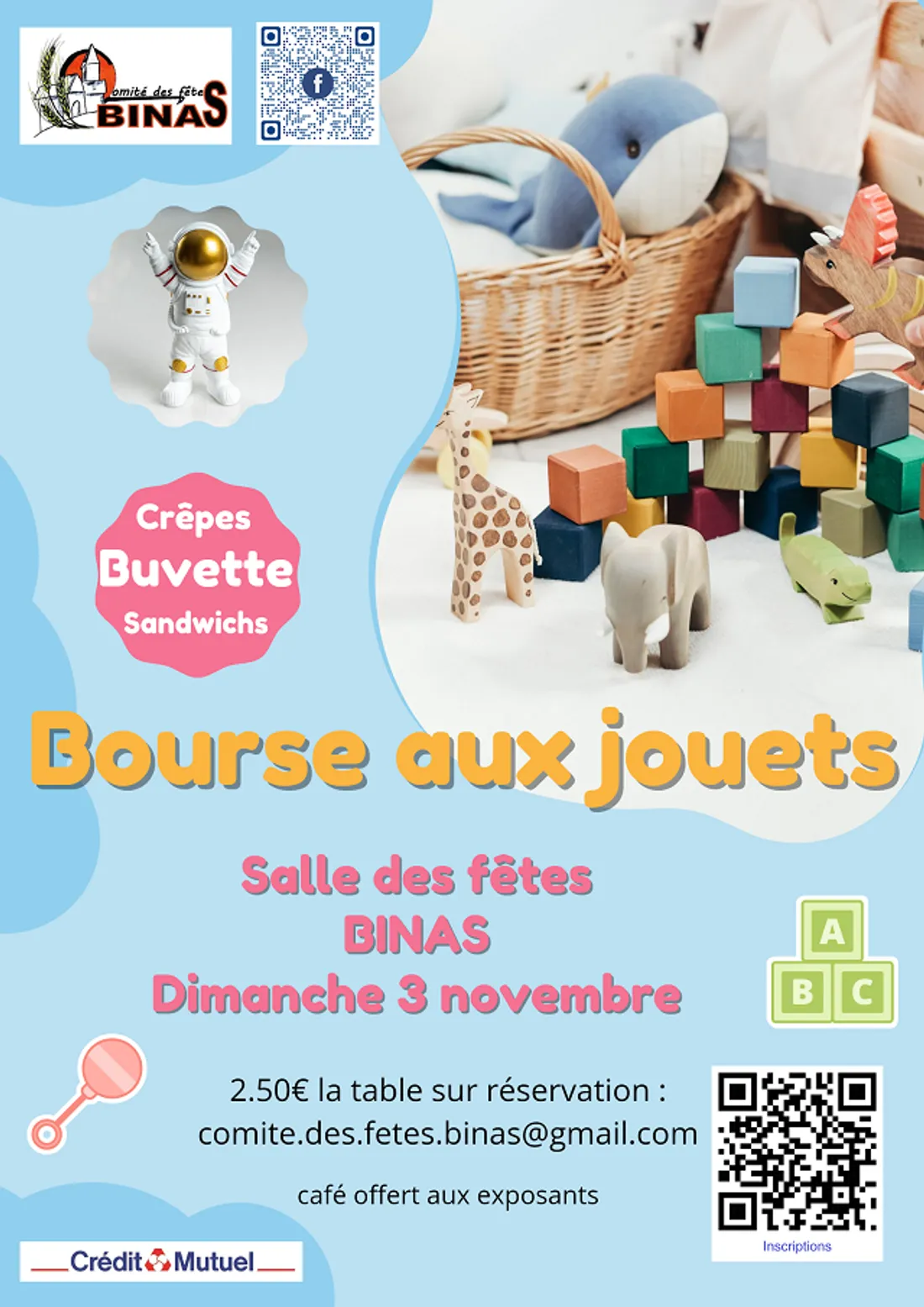 BINAS (41) - Bourse aux jouets du comité des fêtes