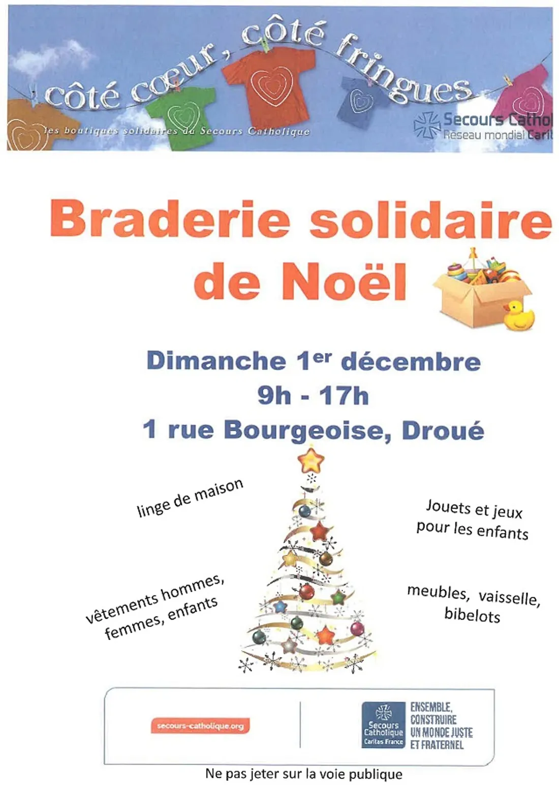 DROUÉ (41) - Braderie solidaire du Secours Catholique