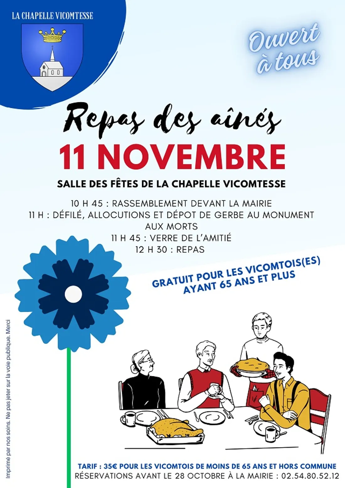 LA CHAPELLE-VICOMTESSE (41) - Cérémonie du 11 novembre et repas des aînés
