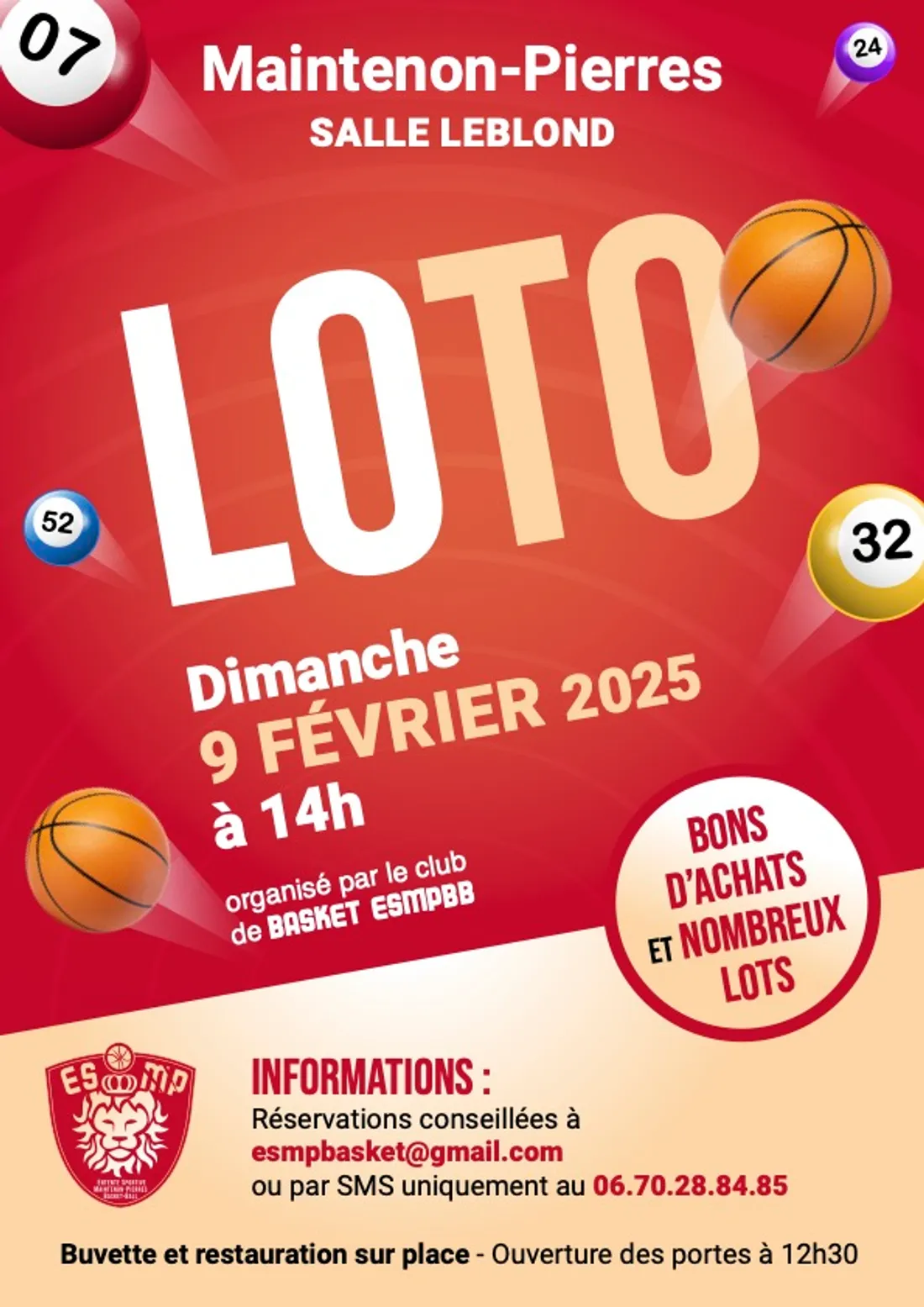 MAINTENON - Loto de l'ESMP Basket