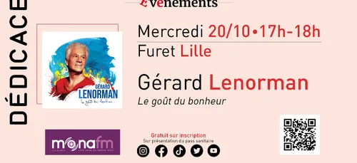 Gerard Lenorman sera en dédicace le 20 octobre au Furet du Nord à...