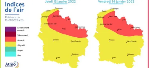 La qualité de l'air reste mauvaise aujourd'hui dans le Nord et le...