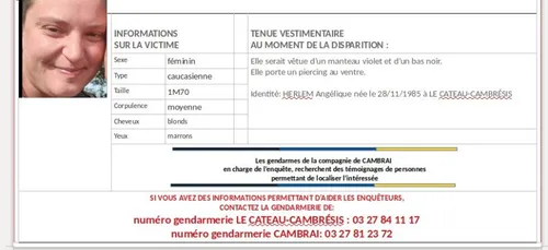 Disparition inquiétante d'une trentenaire au Cateau Cambrésis