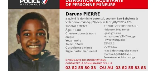[RETROUVÉ - Avis de recherche terminé] : Daruns PIERRE, âgé de 11...