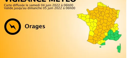 ORAGES en alerte dans 60 départements  Voici 60 départements