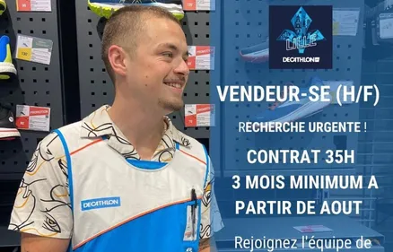 Decathlon City Lille (Lille, 31 Rue de Bethune ) recrute en urgence