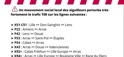 C'est perturbé aujourd'hui sur les rails, dans les Hauts de France