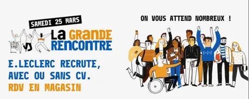 LECLERC recrute le 25 mars pour ses 470 magasins