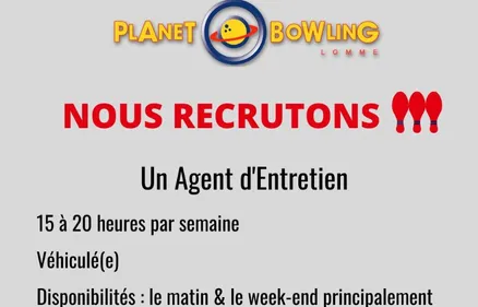 PLANET BOWLING à Lomme recrute