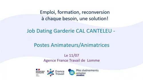 On recrute ici Job Dating Garderie CAL CANTELEU - Postes...