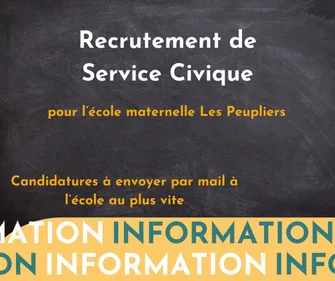BAUVIN : L'école maternelle Les Peupliers recrute un.e Service...