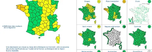 Météo : Risques de pluie-inondation sur trois départements depuis 6h00