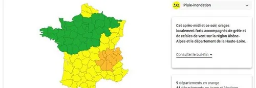 Neuf départements de la région en vigilance orange aux orages