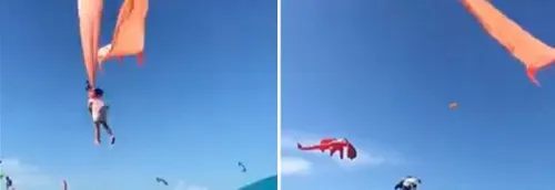 Regardez cette petite fille de 3 ans emportée par un cerf-volant...