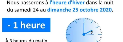 Heure d'hiver : On change le week-end prochain !