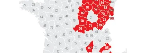 Voici la liste des départements qui pourraient être concernés par...