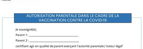 Voici l'attestation parentale à remplir dès demain, pour la...