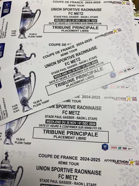 Coupe de France : La billetterie pour Raon L'Etape - FC Metz est...