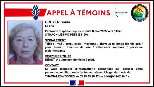 88 : Un appel à témoins lancé après la disparition inquiétante...